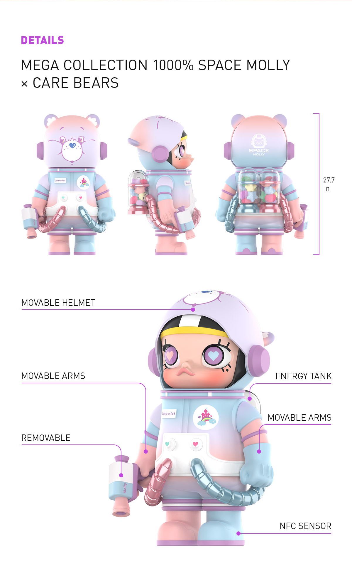 MEGA COLLECTION 1000% SPACE MOLLY × Care Bears - POP MART (United