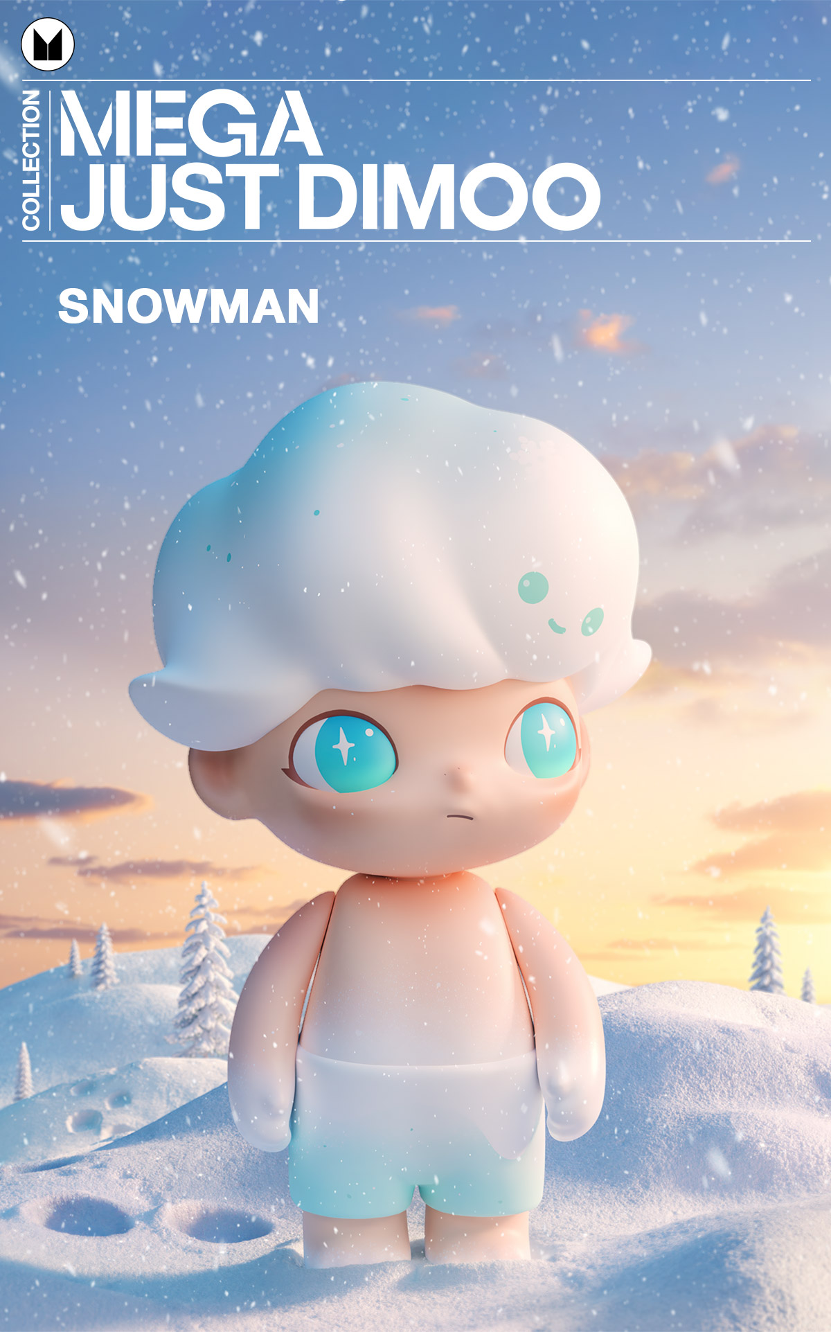 MEGA COLLECTION 1000% JUST DIMOO Snowman - Mega 1000% - POP MART 