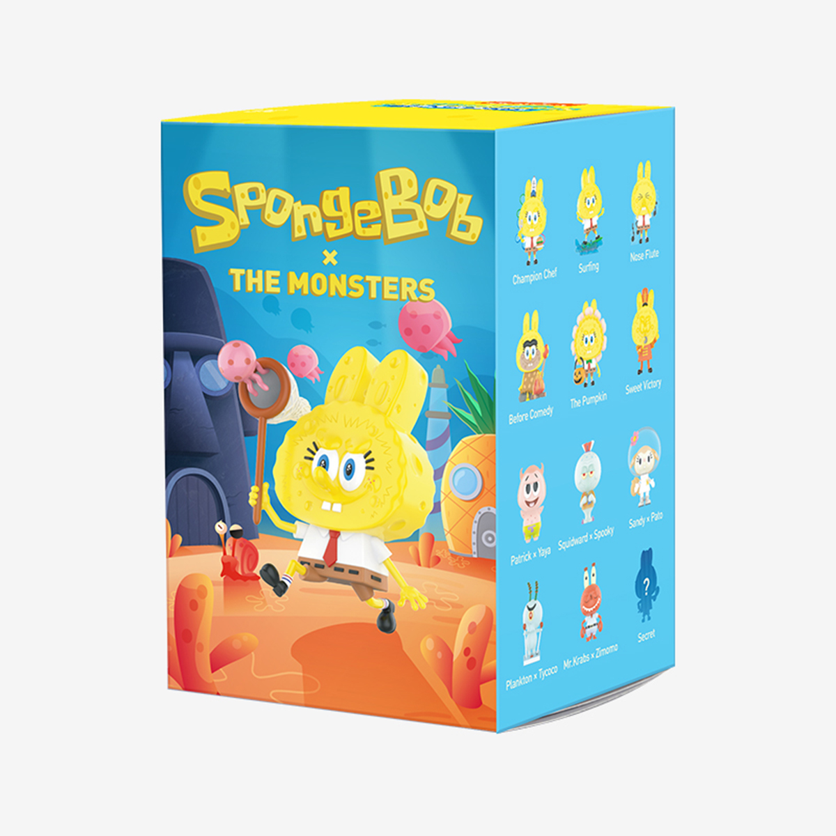 Pop Mart Spongebob X the Monsters Labubu Opened Blind Box surfing 