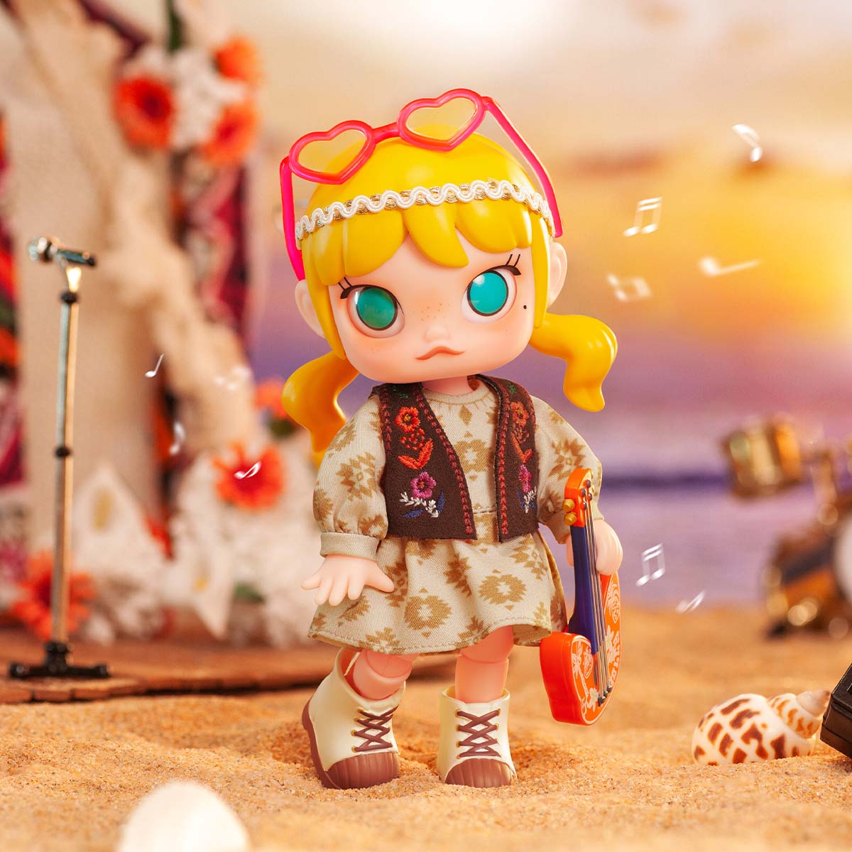 POPMART MOLLYフィギュア MOLLY Beach Music Festival Action Figure | Designer Figurine