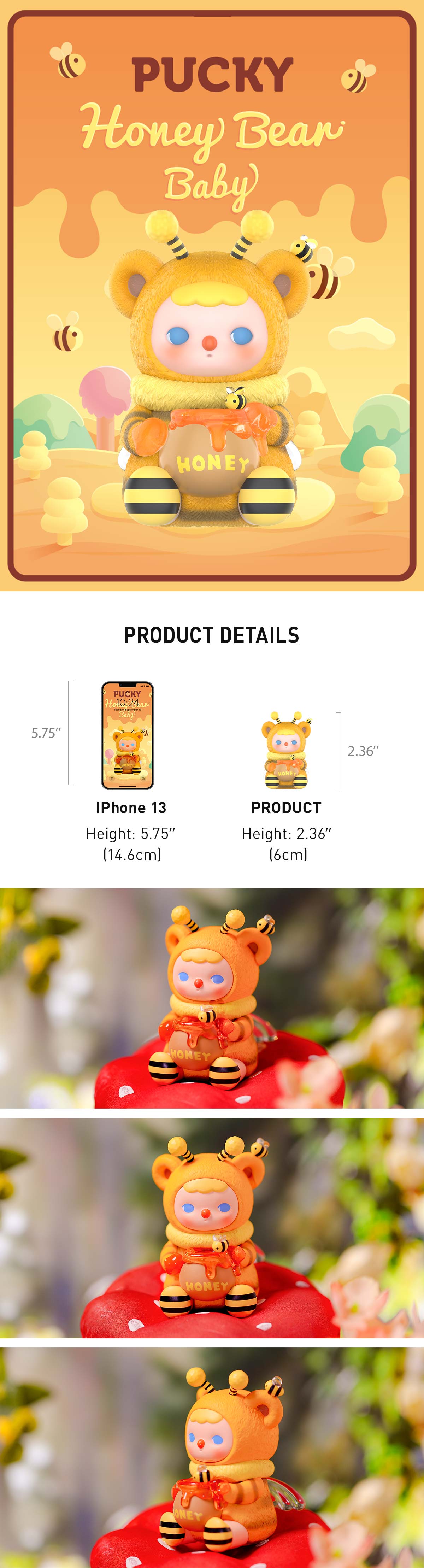 Pucky Honey Bear Baby Figure - POP MART (Canada)