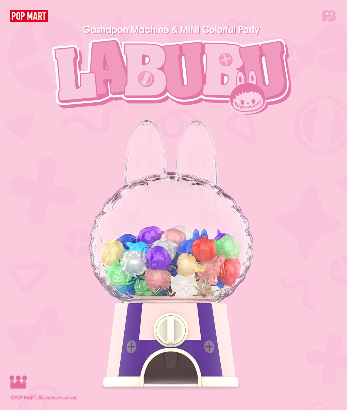 POP BEAN LABUBU Gashapon Machine & MINI Colorful Party Series Set