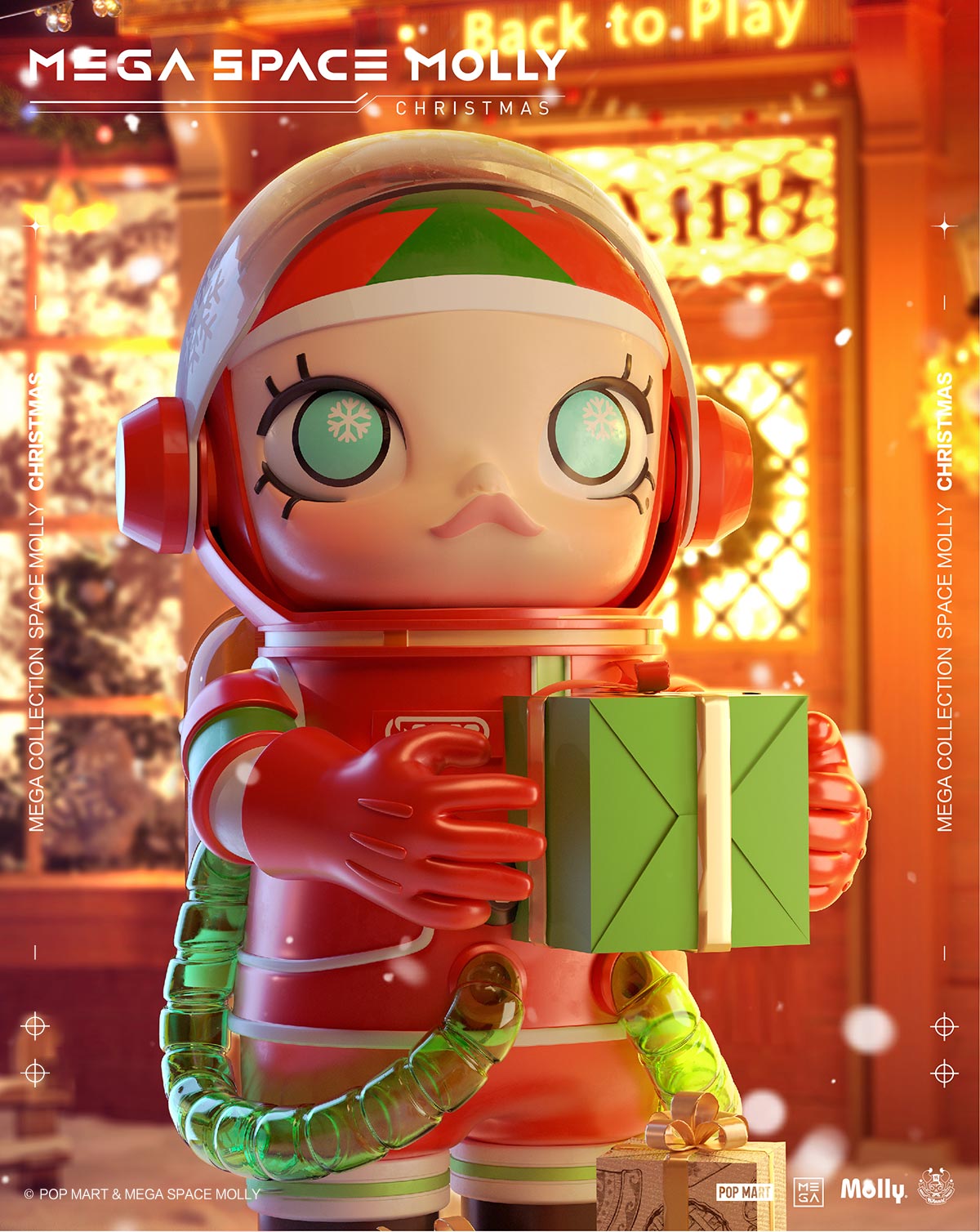 POP MART MEGA SPACE MOLLY CHRISTMAS 400%-