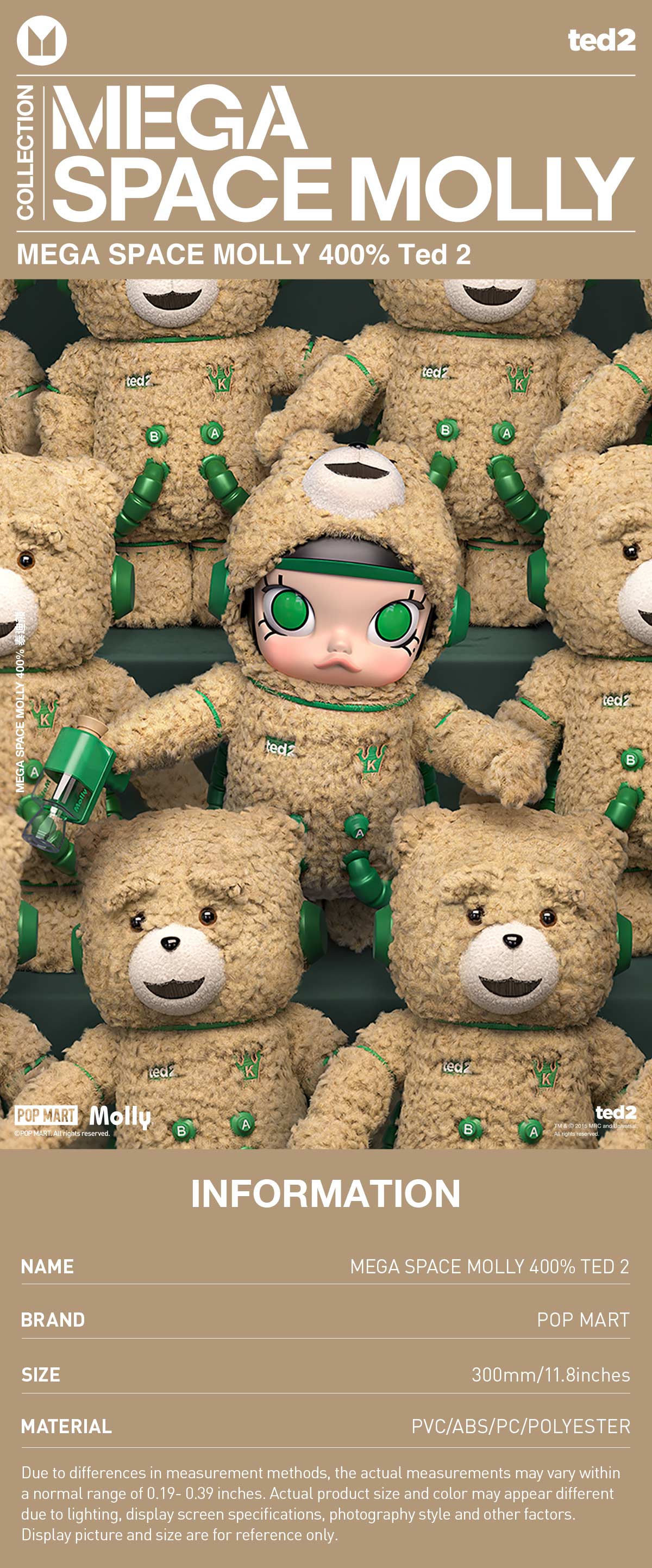 MEGA SPACE MOLLY 400% Ted 2 | MEGA Collection - POP MART (United