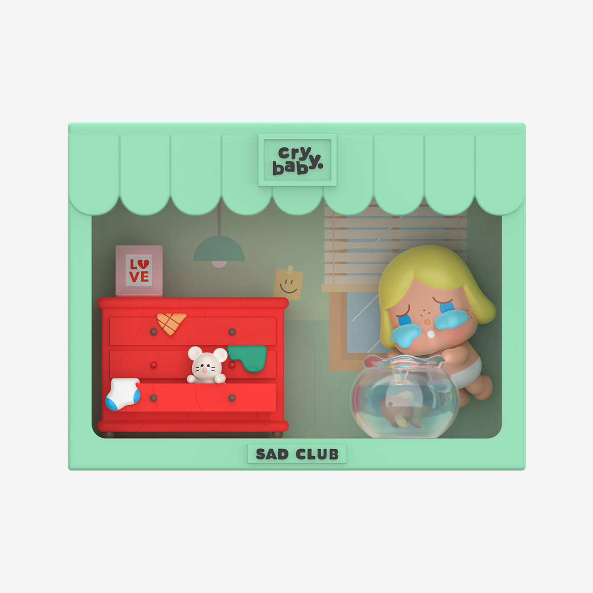 HF6765 未開封 クライベイビー Sad Club シリーズ シーンセット POP MART CRYBABY Sad Club シリーズ シーンセット【ピース