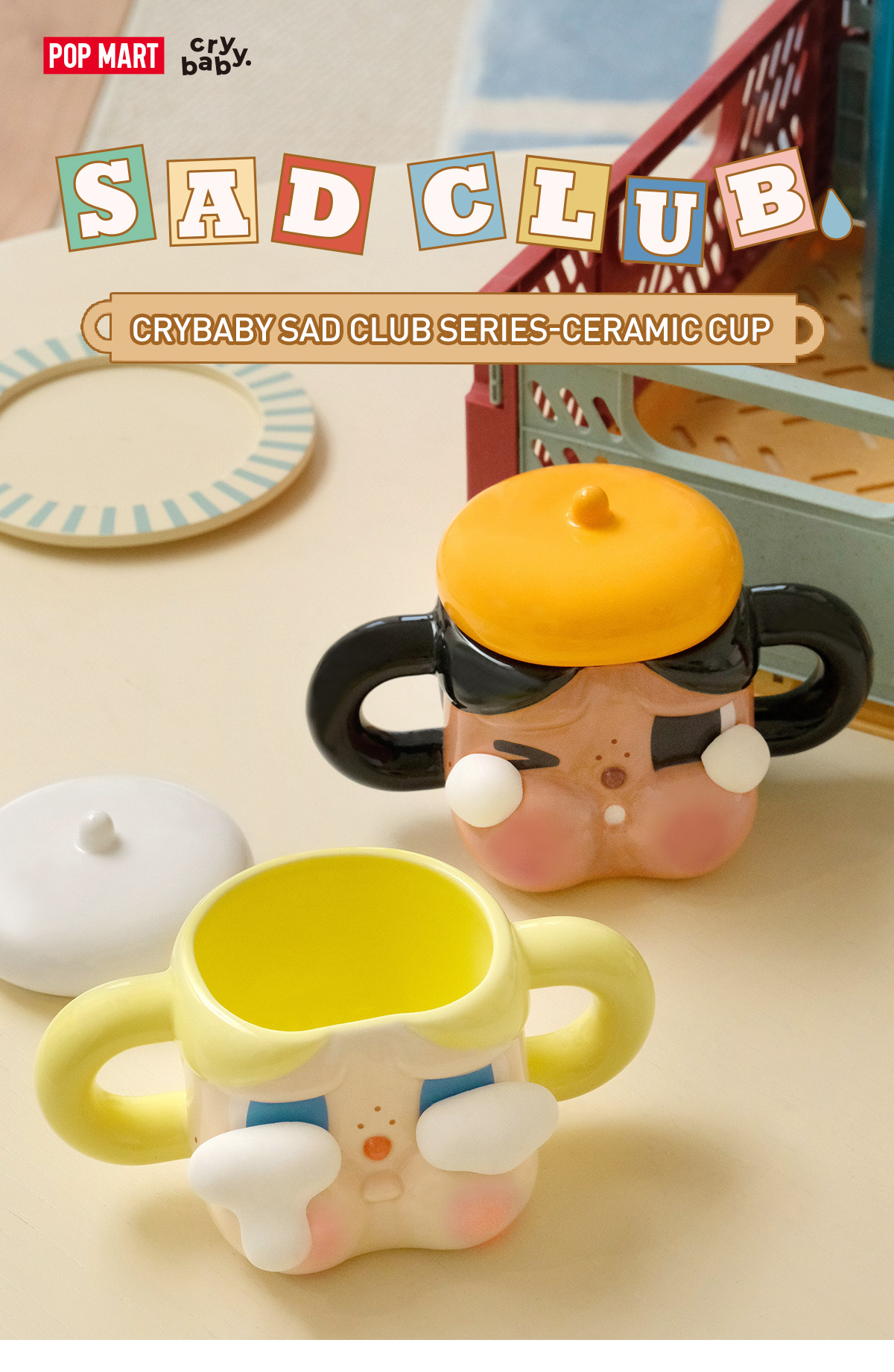 【特別価格】Popmart CRYBABY Sad Club ピロー イエロー CRYBABY Sad Club Series-Pillow (Yellow) | Accessories - POP
