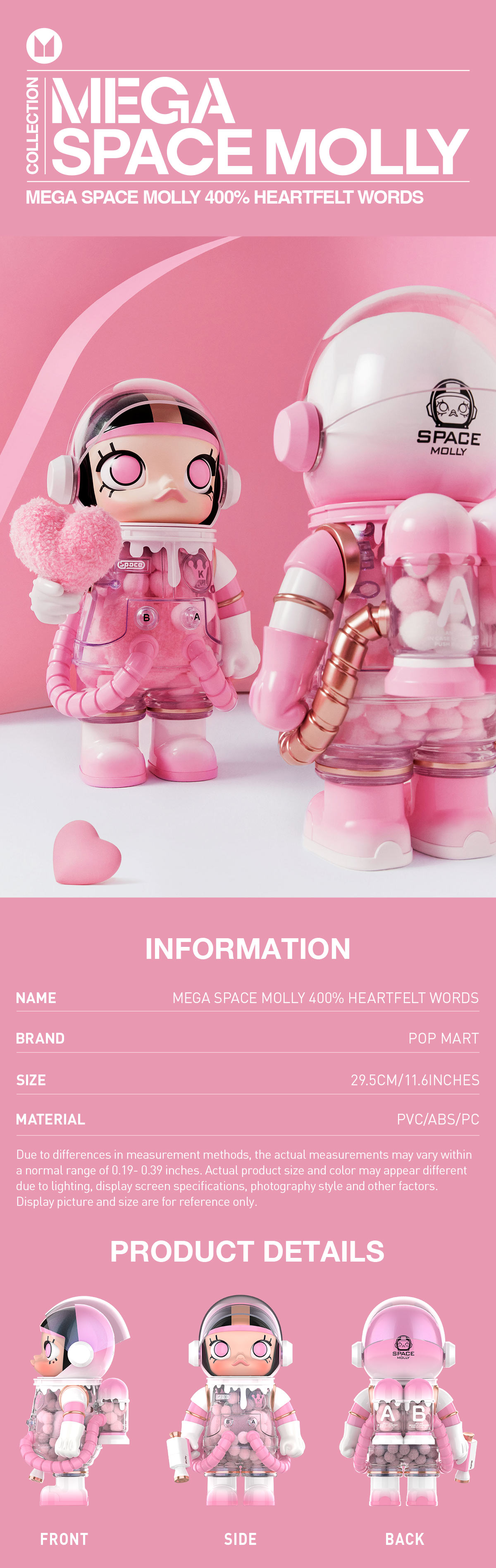 MEGA SPACE MOLLY 400% Heartfelt Words | All MEGA - POP MART