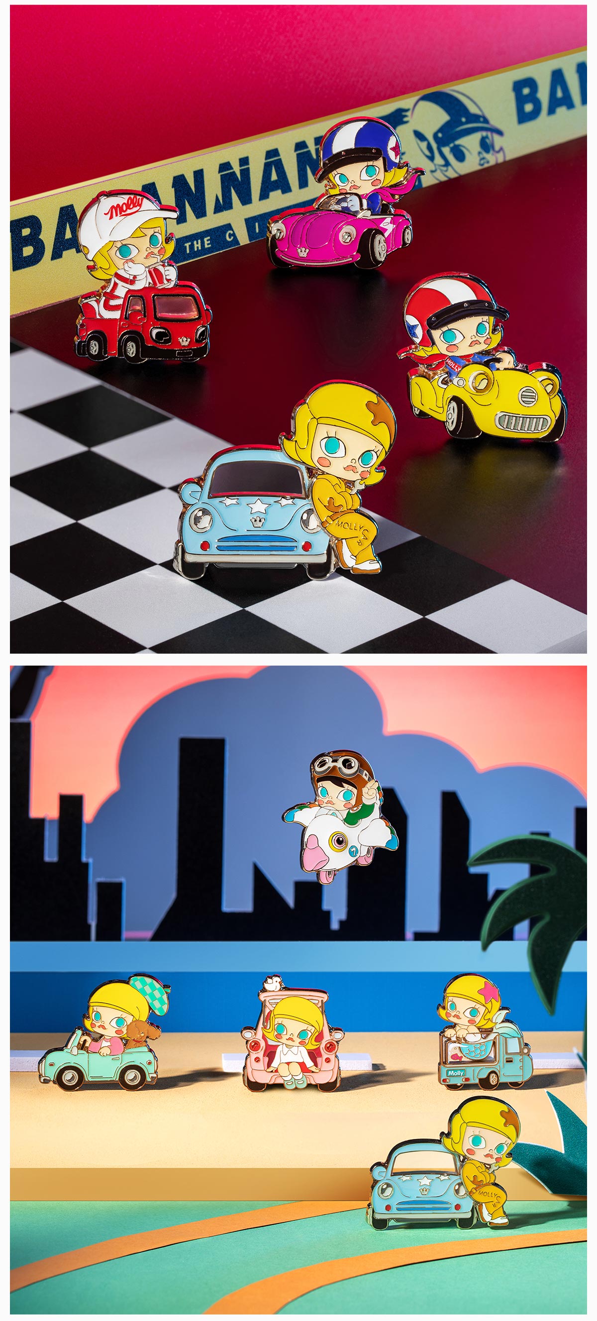 MOLLY Car Car Series-Badge Blind Box | Blind Box - POP MART