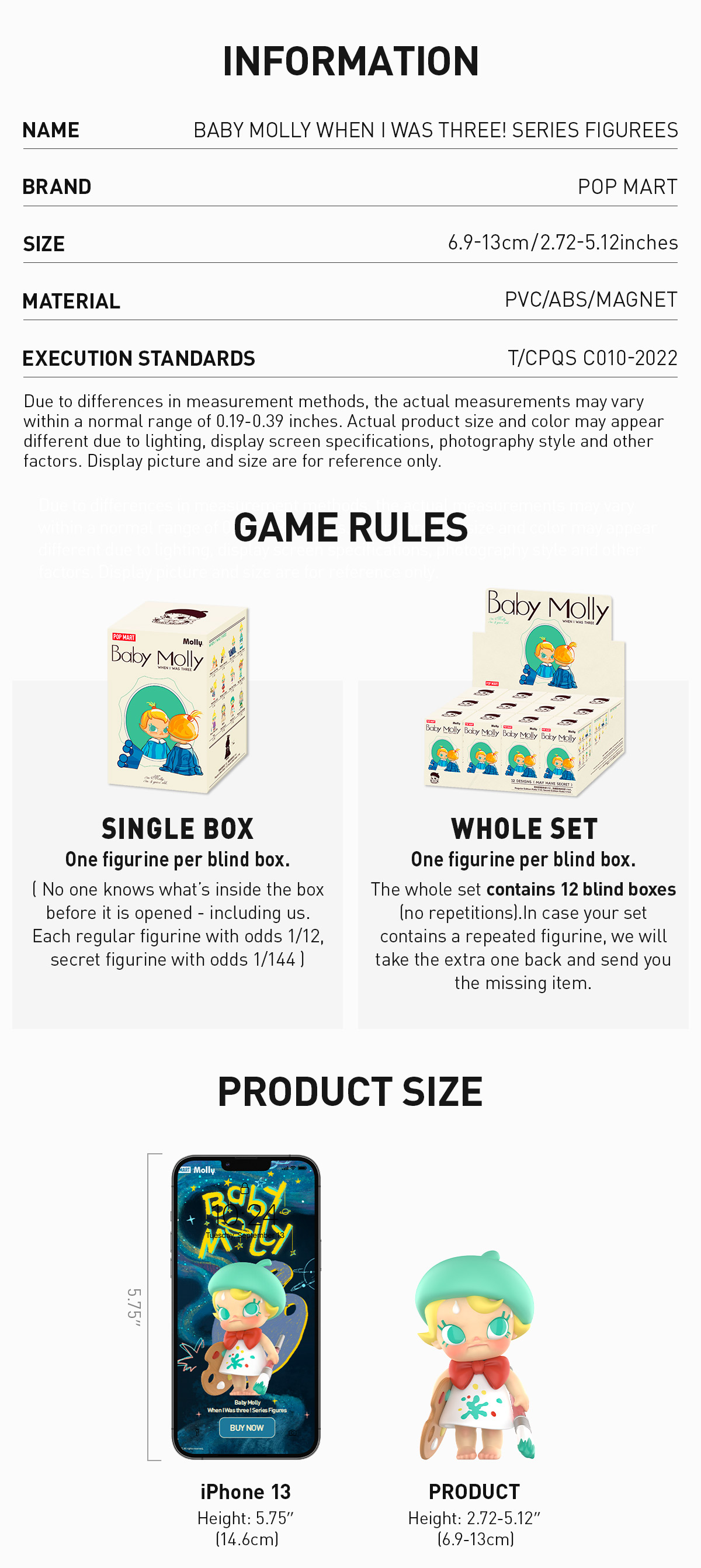 POP NOW:Baby Molly When I was Three！Series Figures - POP MART