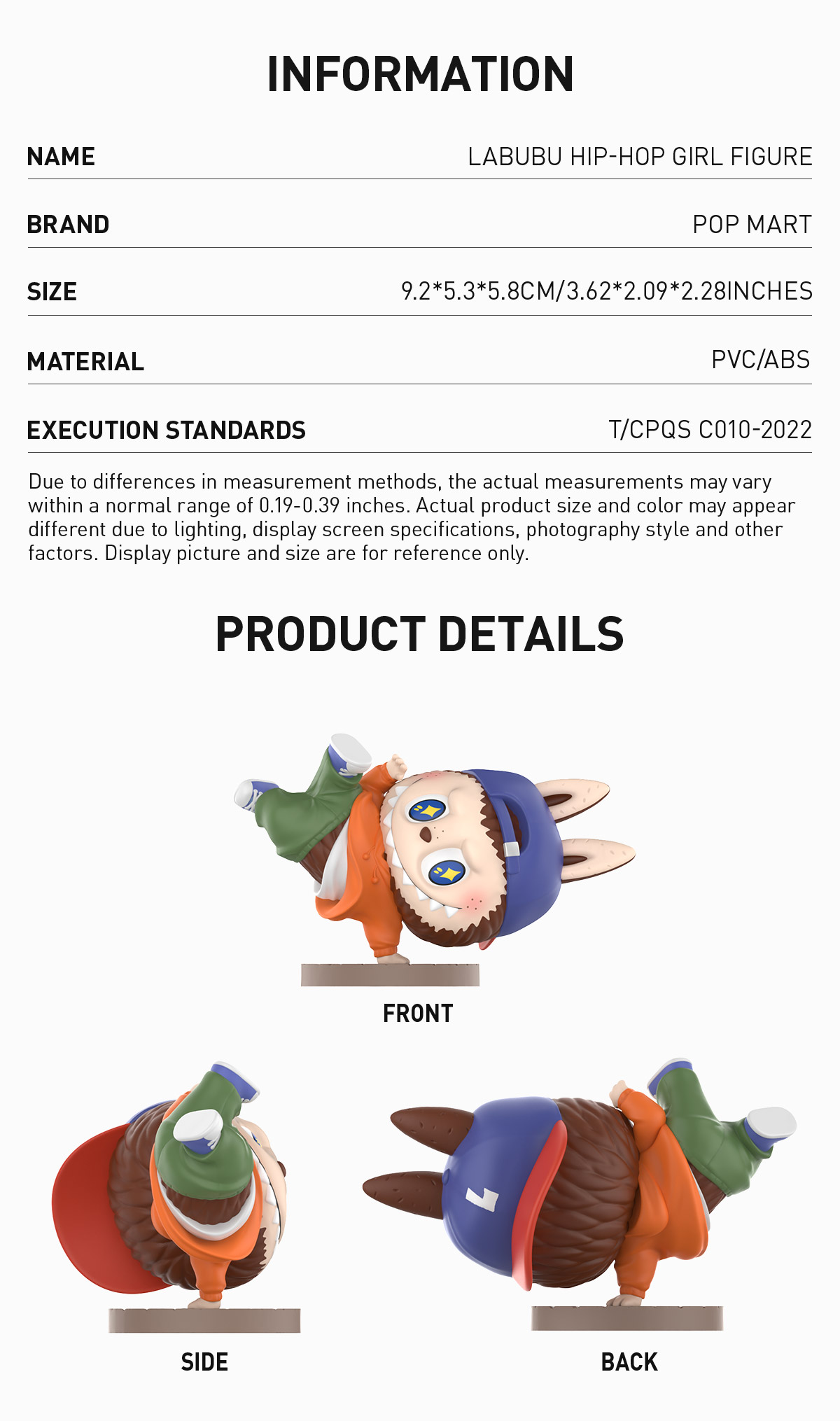 LABUBU Hip-hop Girl Figure | Designer Figurines - POP MART