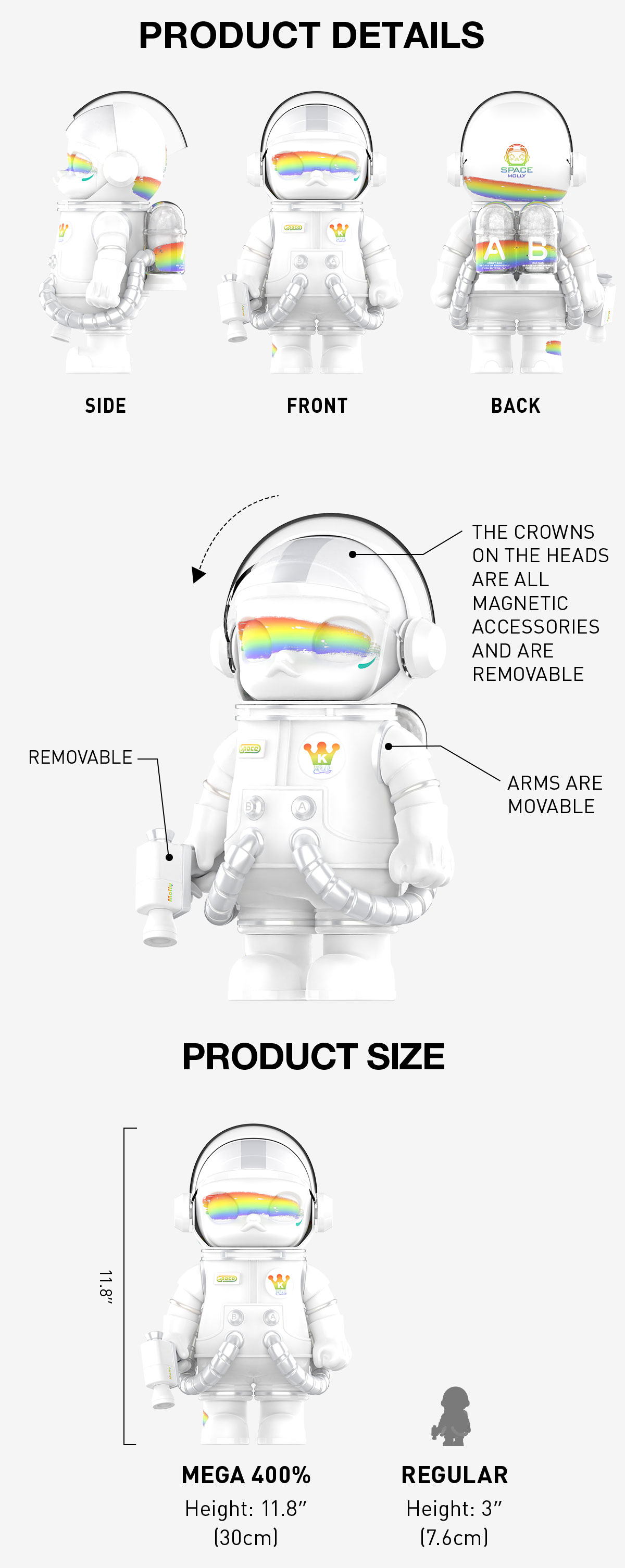 MEGA SPACE MOLLY 400% Rainbow | All MEGA - POP MART (United