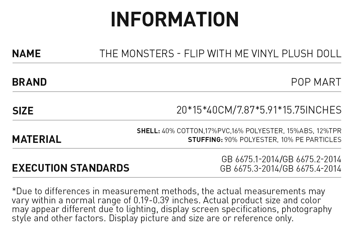 THE MONSTERS - FLIP WITH ME Vinyl Plush Doll | Plush Toys