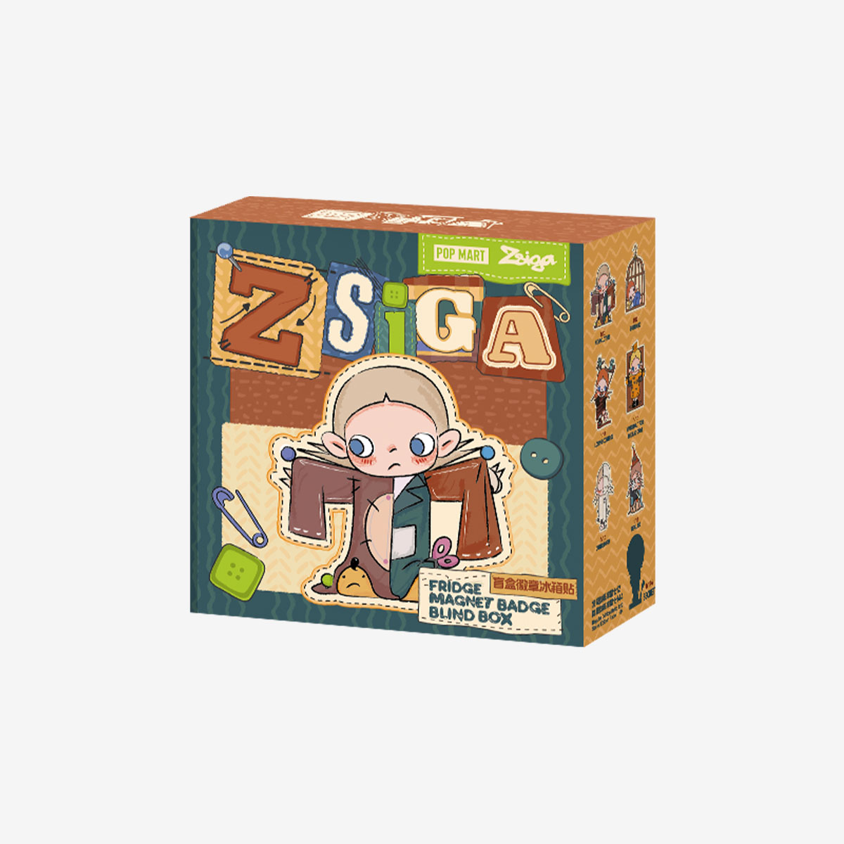 pop mart  White classic アソートBOX Zsiga We All Are Kids Series-Fridge Magnet Badge Blind Box