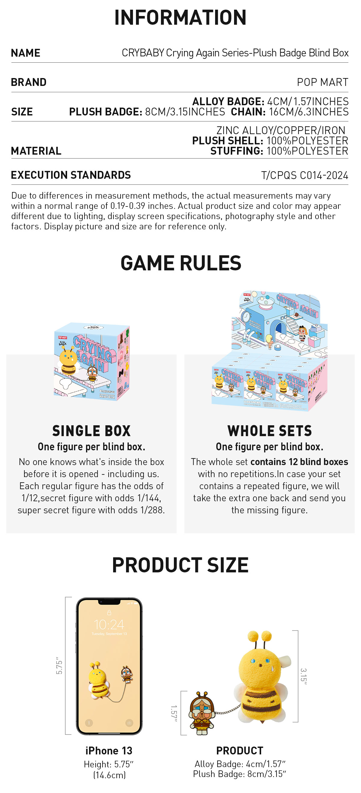 CRYBABY Crying Again Series-Plush Badge Blind Box - POP MART CRYBABY Crying Again Series-Plush Badge Blind Box - POP MART