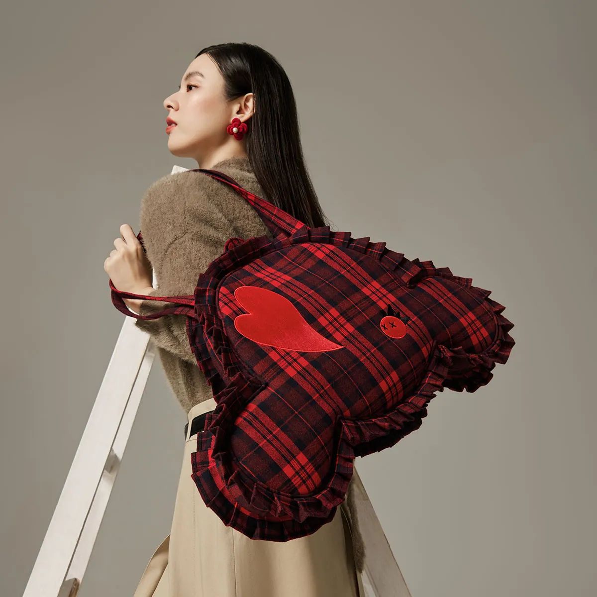 Skullpanda Tell Me What You Want Series Shoulder Ruffled Bag