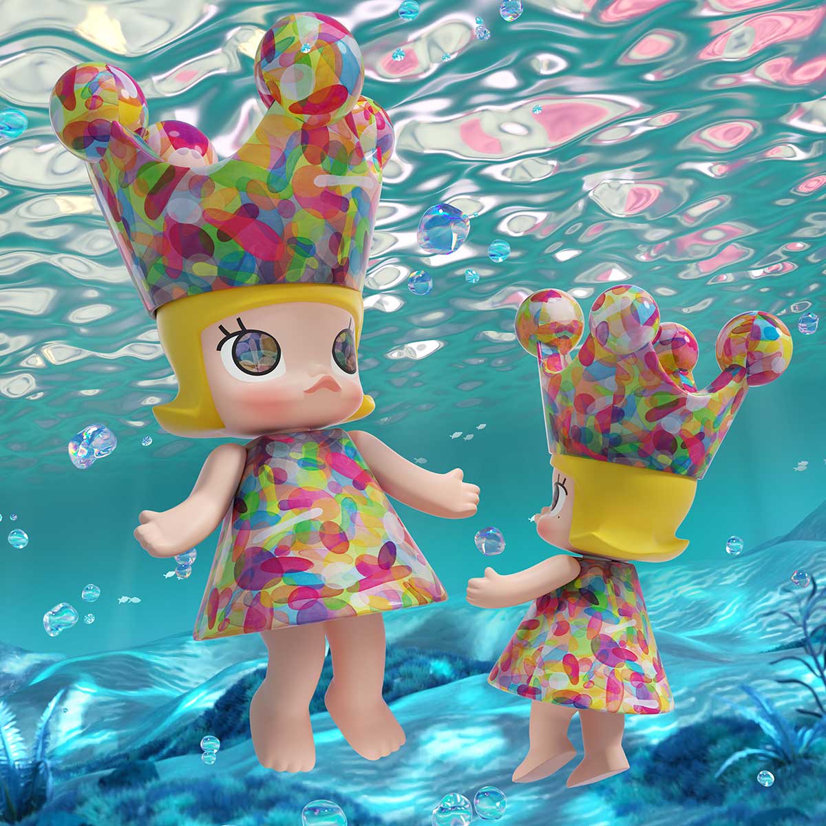 MEGA ROYAL MOLLY 1000% Huang Yuxing-Bubbles - POP MART