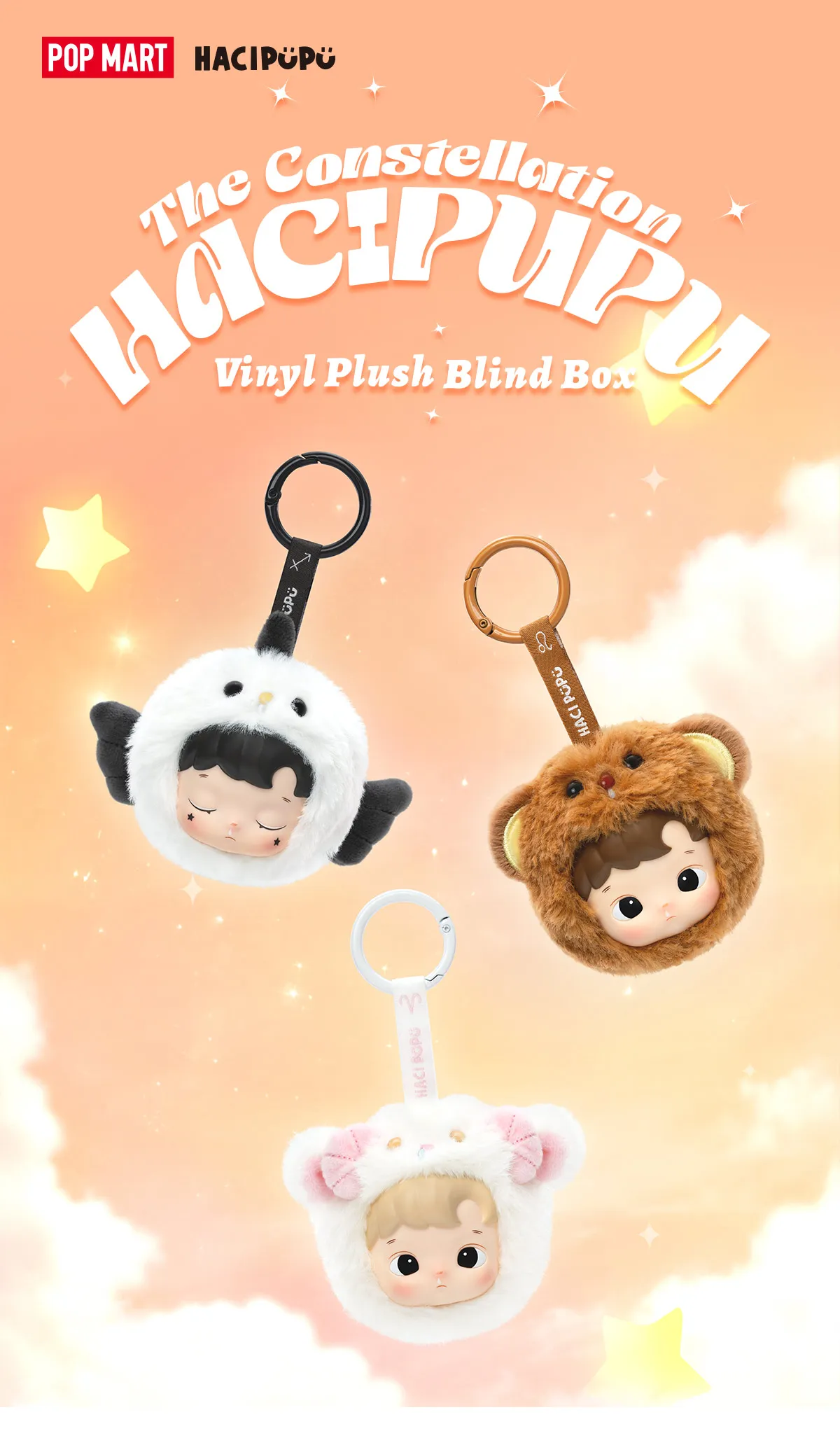 POP NOW:HACIPUPU The Constellation Series-Vinyl Plush Blind Box 