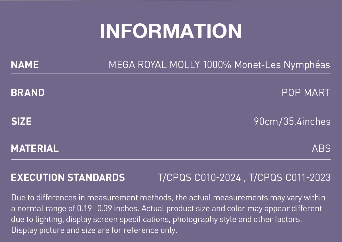 MEGA ROYAL MOLLY 1000% Monet-Les Nymphéas - POP MART (Canada)