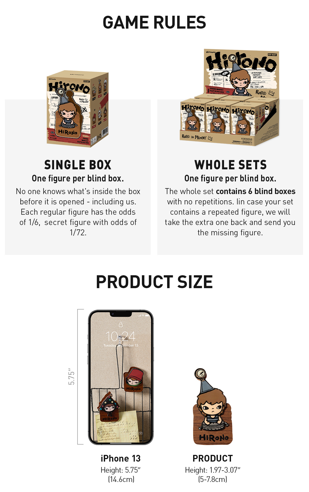 POP NOW:Hirono Echo Series - Fridge Magnet Clip Blind Box - POP