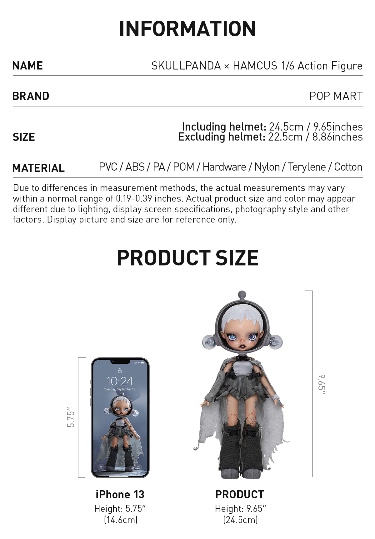 SKULLPANDA × HAMCUS 1/6 Action Figure - POP MART (Canada)