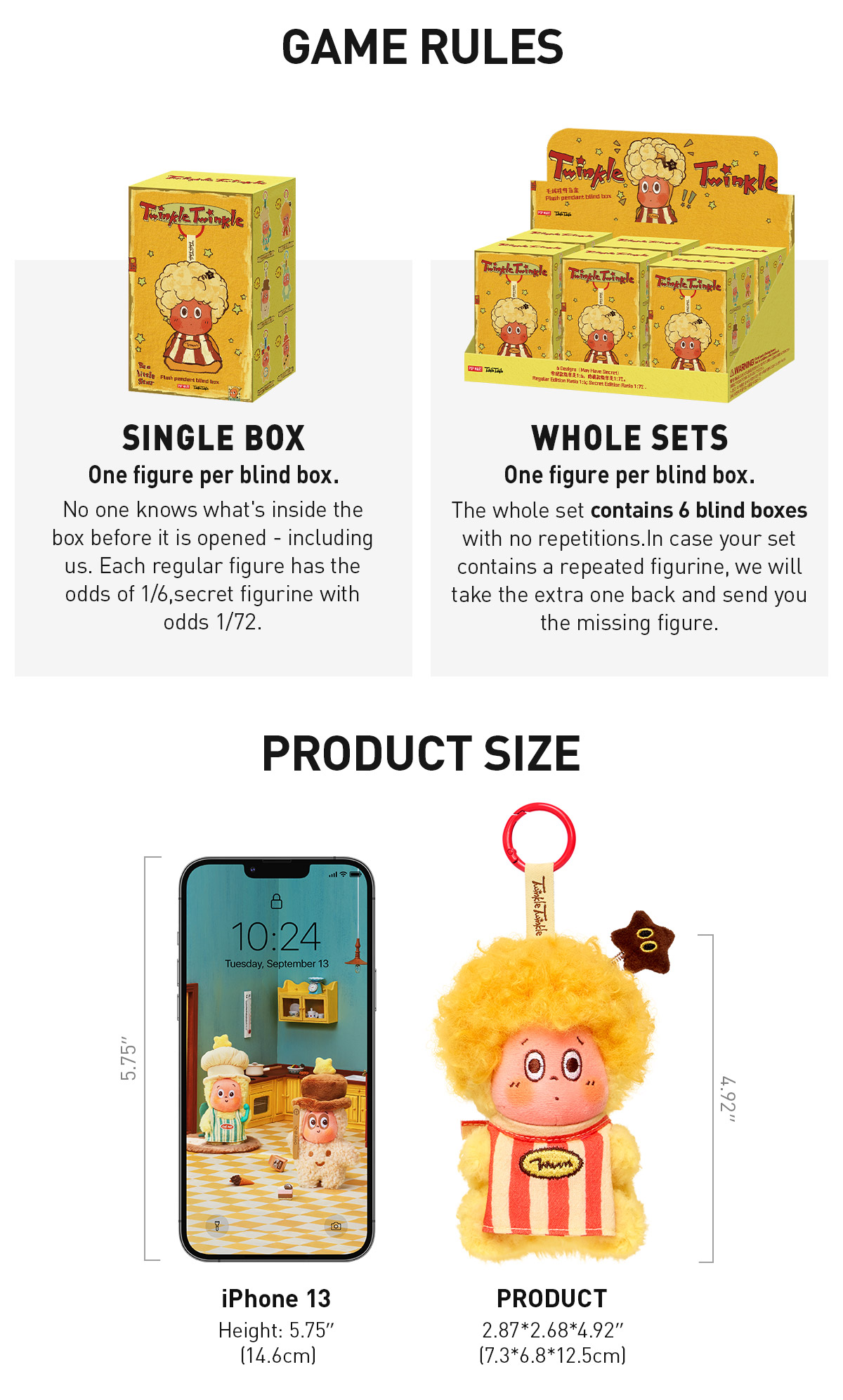 POP NOW:Twinkle Twinkle Be a Little Star Series - Plush Pendant