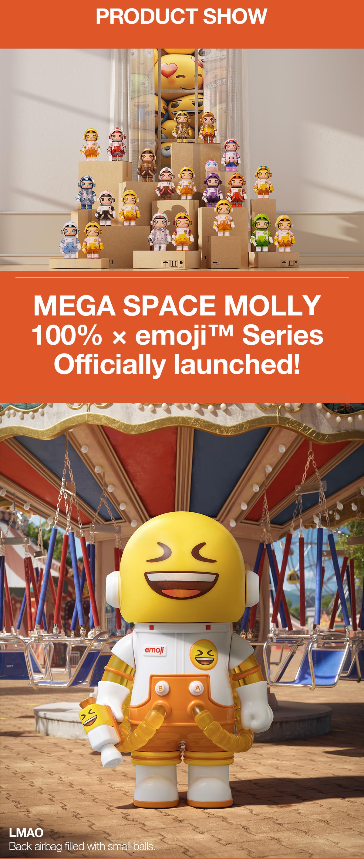 POP NOW:MEGA SPACE MOLLY 100% × emoji？ Series - POP MART (United