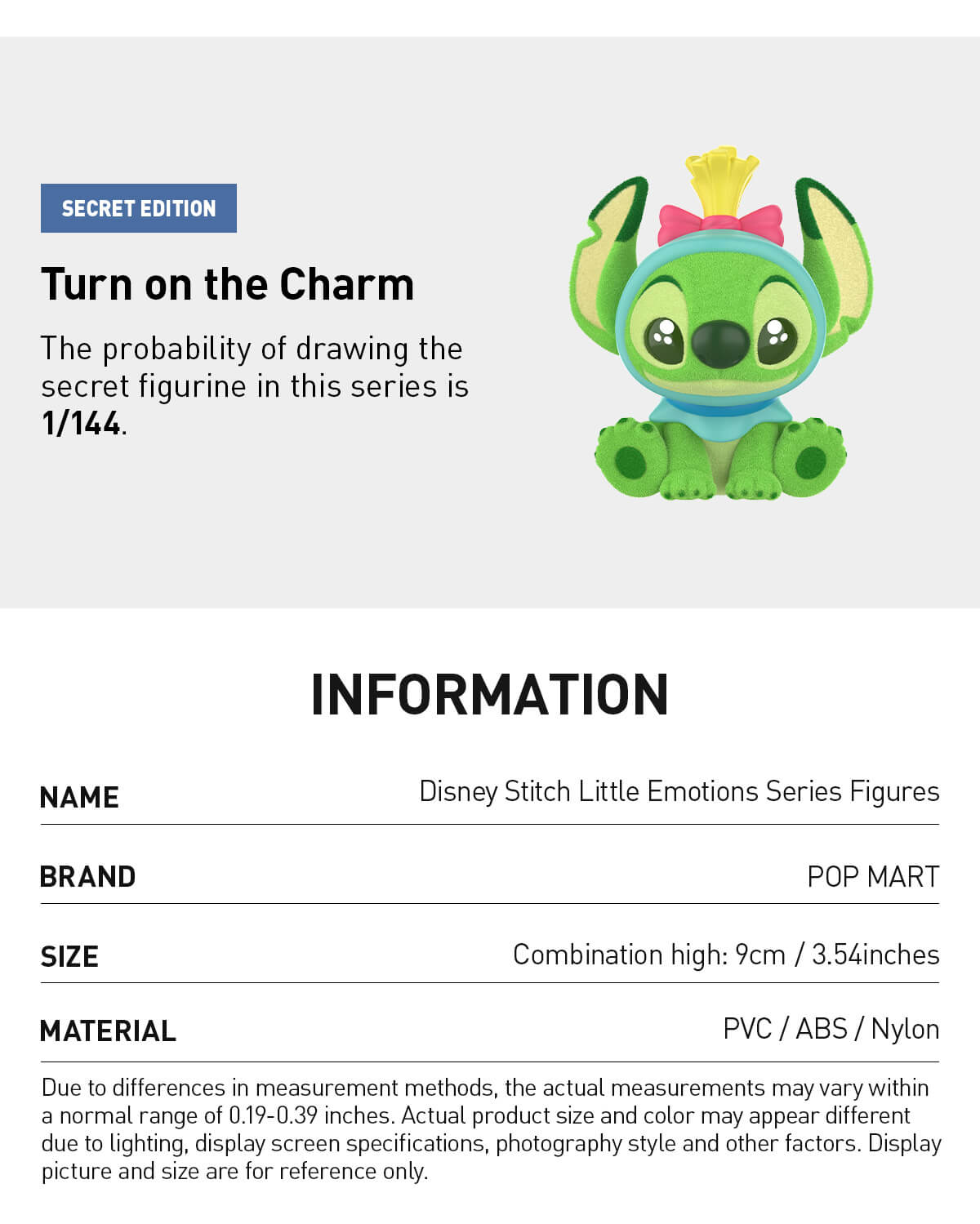 Pop Mart Disney Stitch Little Emotions Series Turn on the