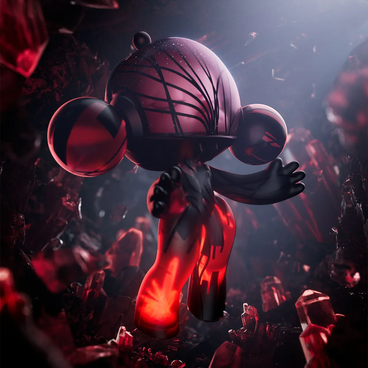 MEGA α SKULLPANDA 1000% Red Crystal - POP MART (United States)