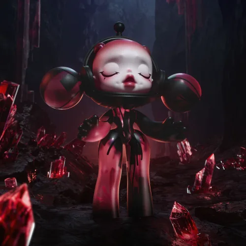 MEGA α SKULLPANDA 400%- Figura "Cristal Rojo"