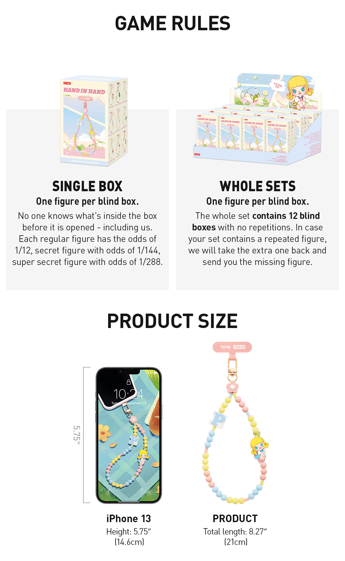 POP NOW:Hand in Hand Series-Phone Charm Blind Box - POP MART