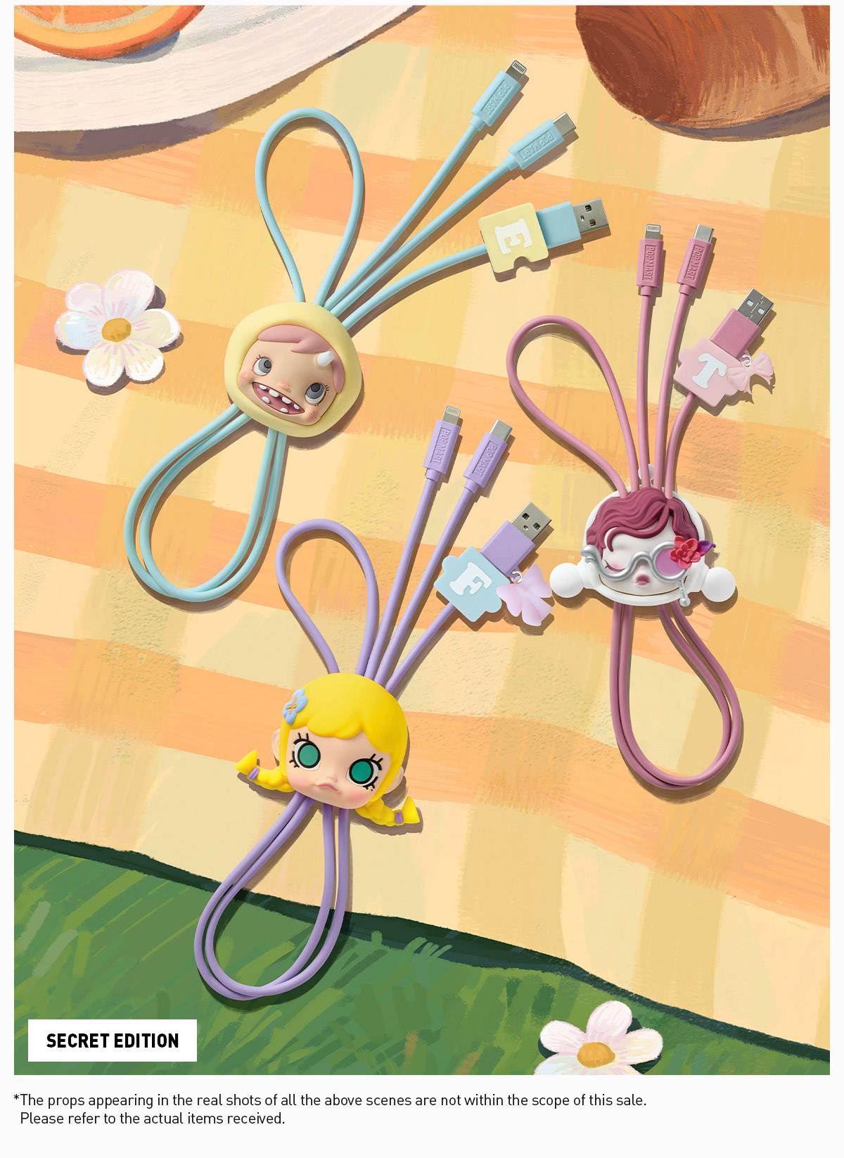 Hand in Hand 2in1ケーブルpopmart スーパーシークレット 楽天市場】Hand in Hand シリーズ 2 in 1 ケーブル【ピース