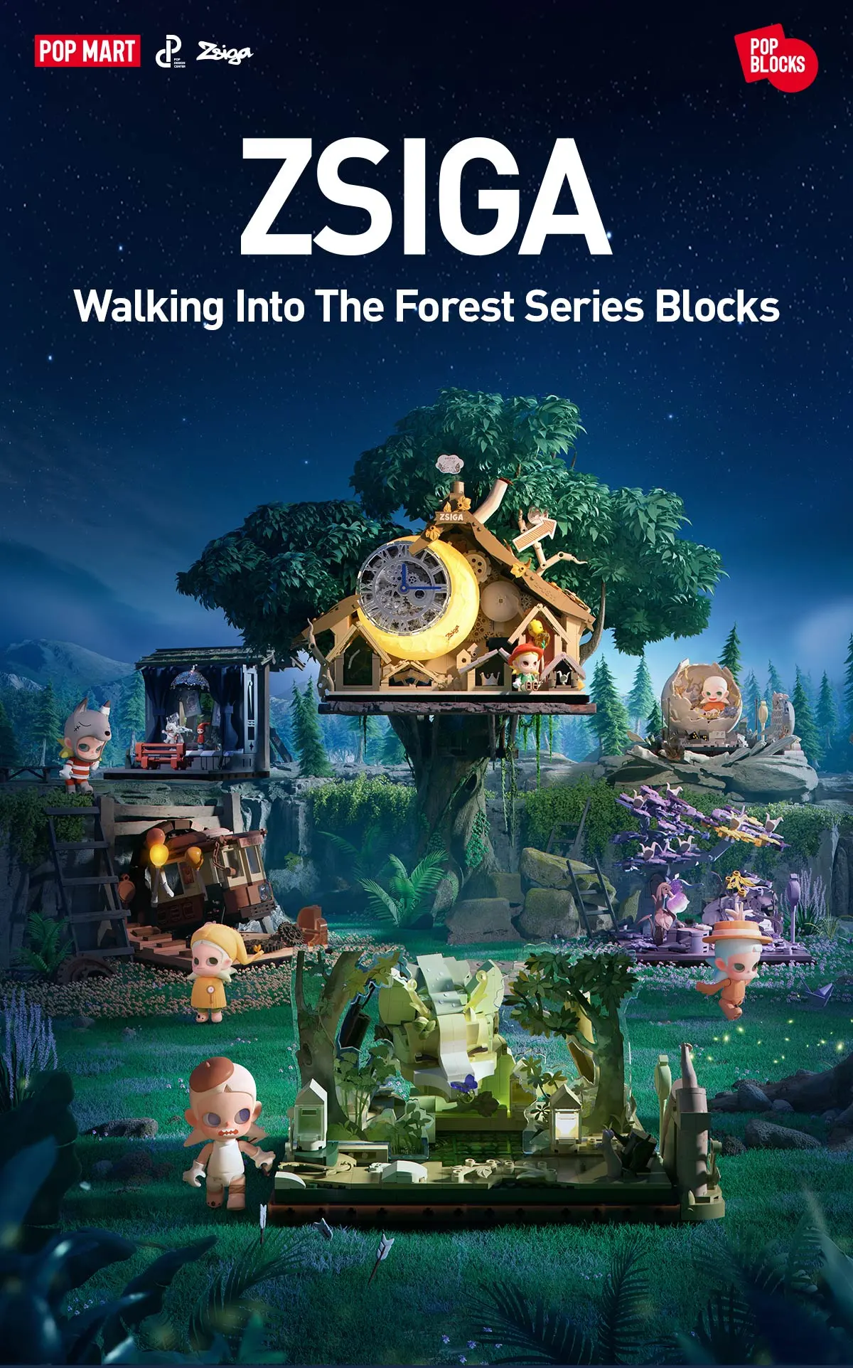Zsiga Walking Into The Forest Series Blocks-Time Train - POP MART 