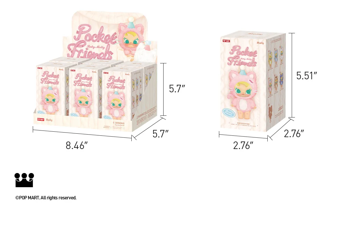 POP NOW:Baby Molly Pocket Friends Series-Vinyl Plush Pendant
