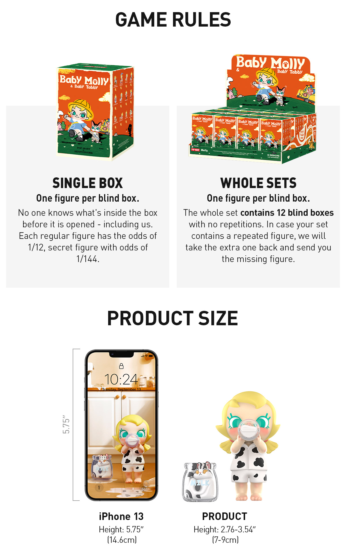 POP NOW:Baby Molly & Baby Tabby Series Figures - POP MART (United