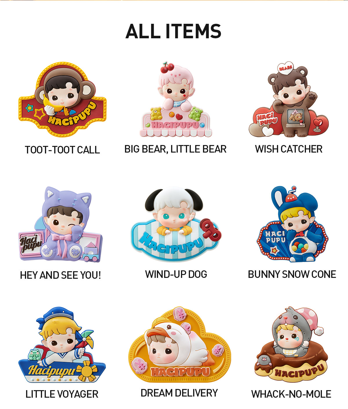 POP NOW:HACIPUPU Rolling Time Machine Series-Fridge Magnet