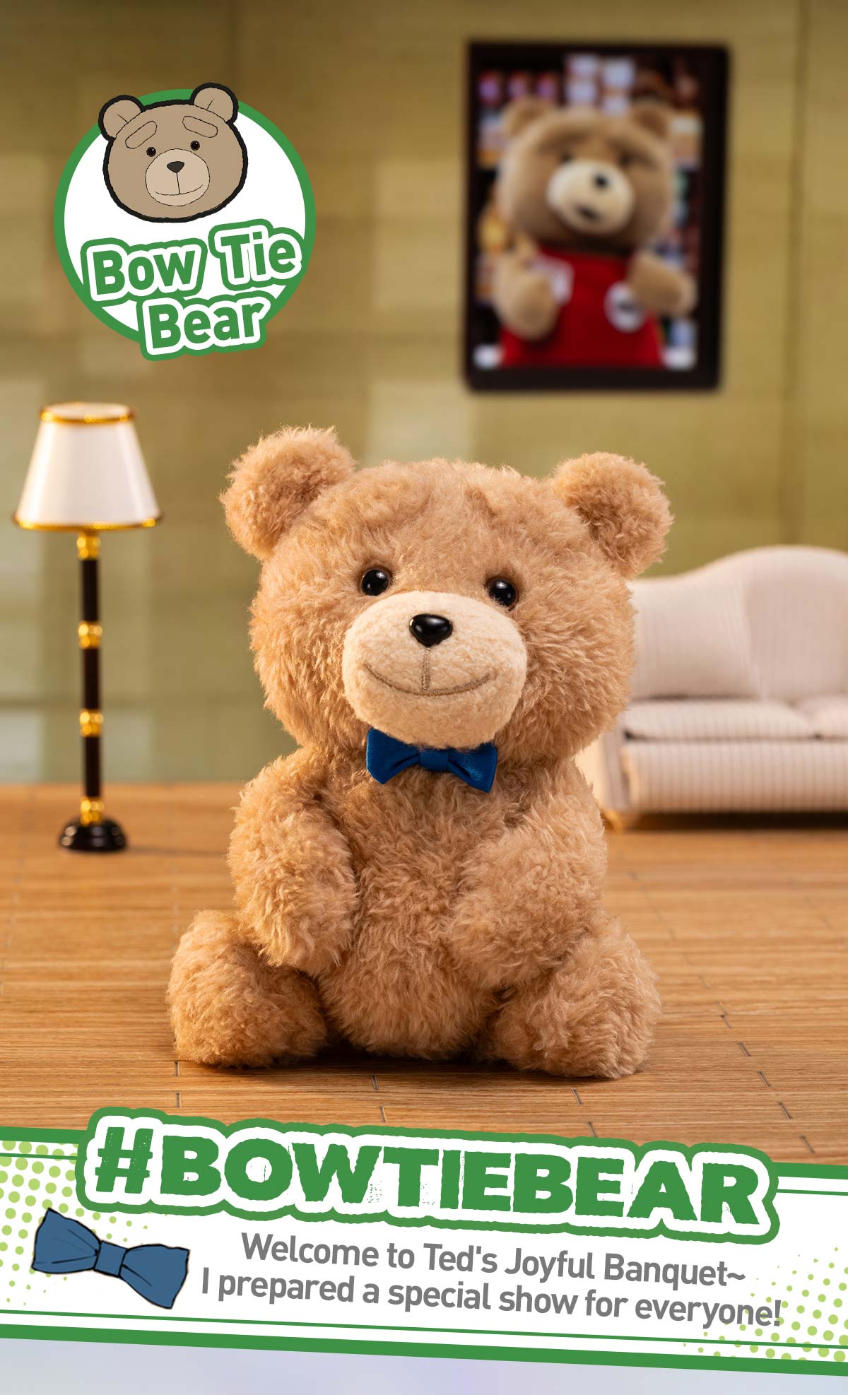 POP NOW:Ted2 Teddy Bear Action Plush Pendant - POP MART