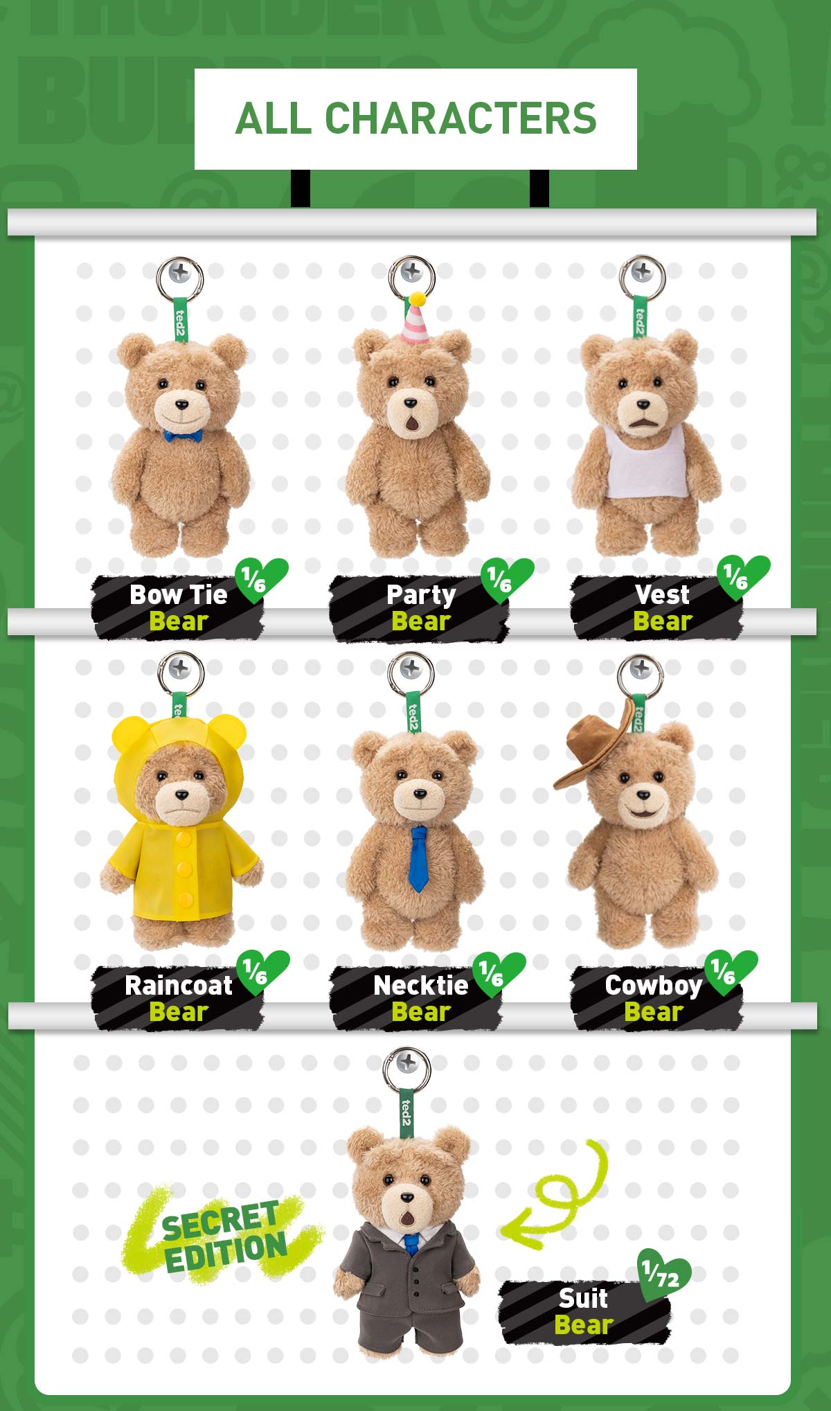 POP NOW:Ted2 Teddy Bear Action Plush Pendant - POP MART
