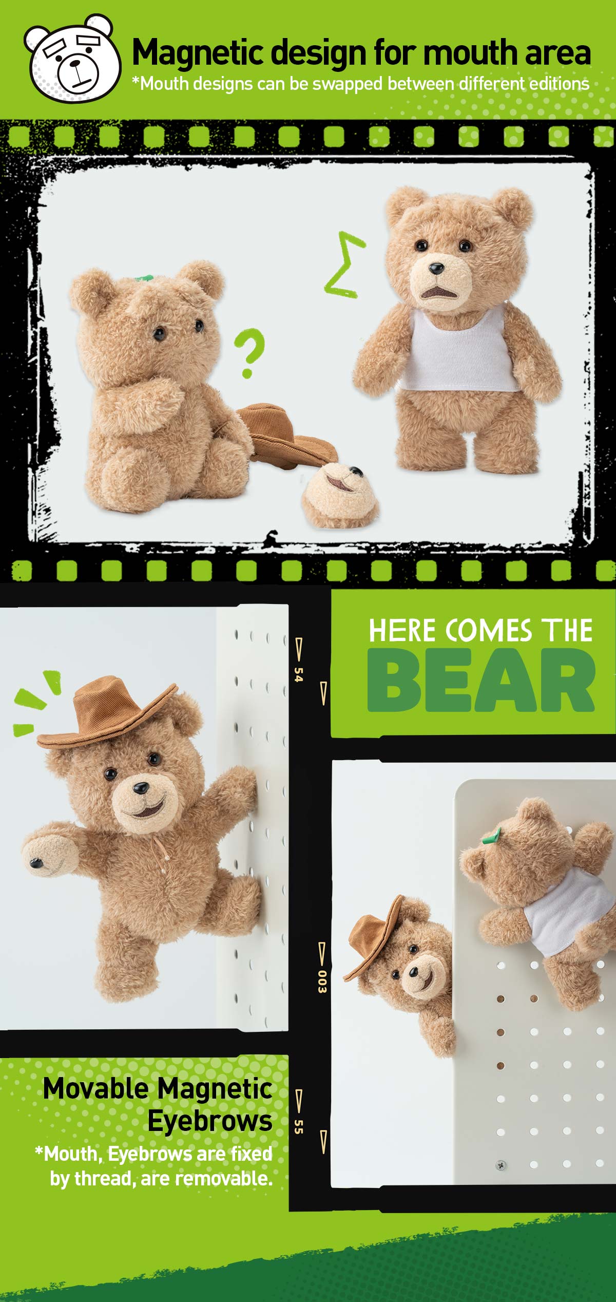 POP NOW:Ted2 Teddy Bear Action Plush Pendant - POP MART