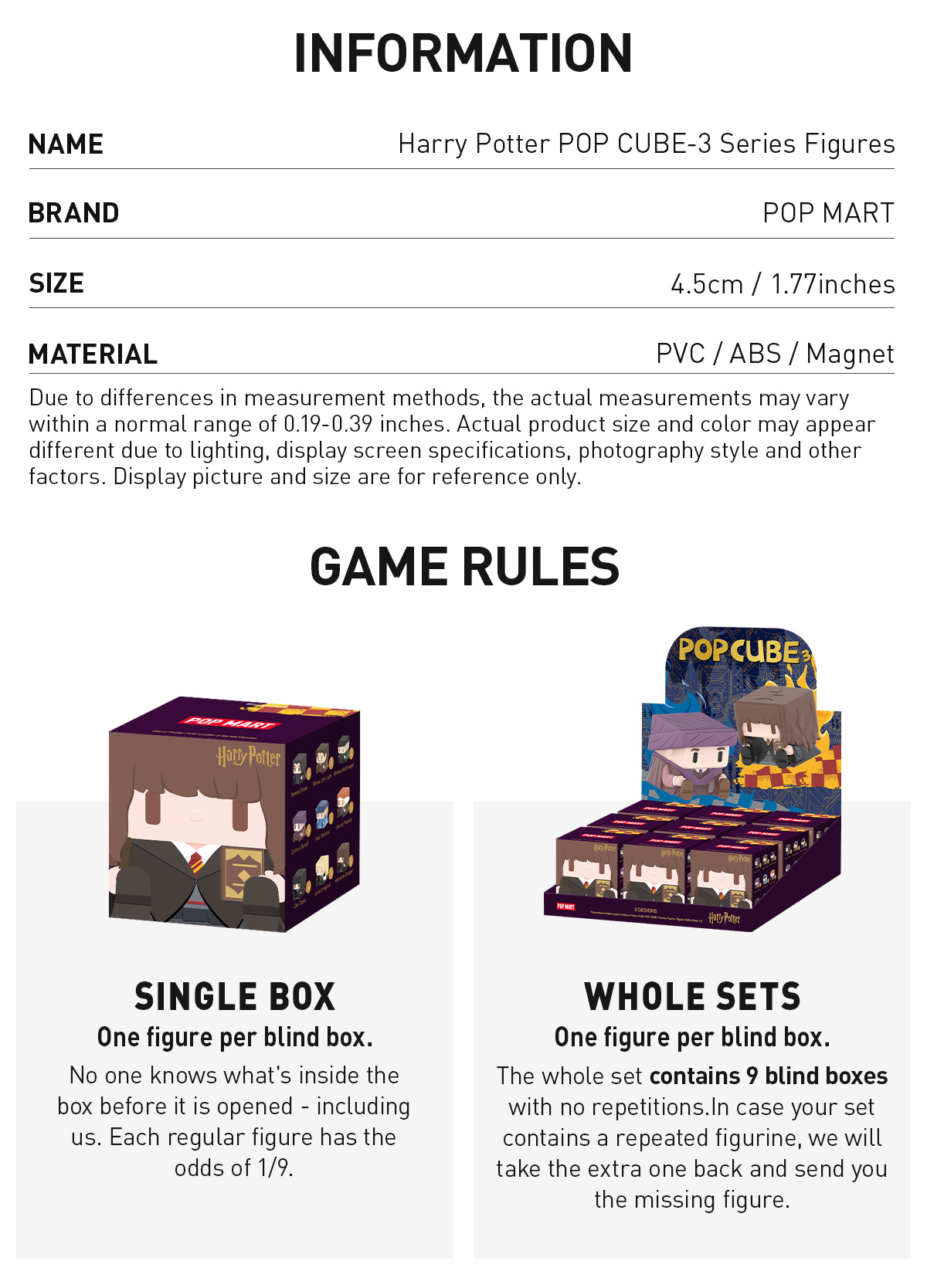 Harry Potter POP CUBE-3 Series Figures - POP MART (United States)