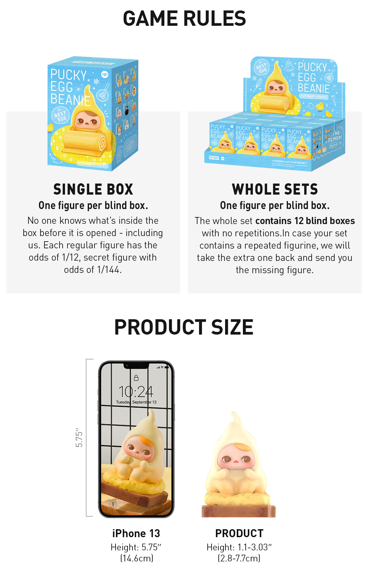 【アソート】POPMART PUCKY EGG BEANIE PUCKY Egg Beanie Series Figures - POP MART (United States)