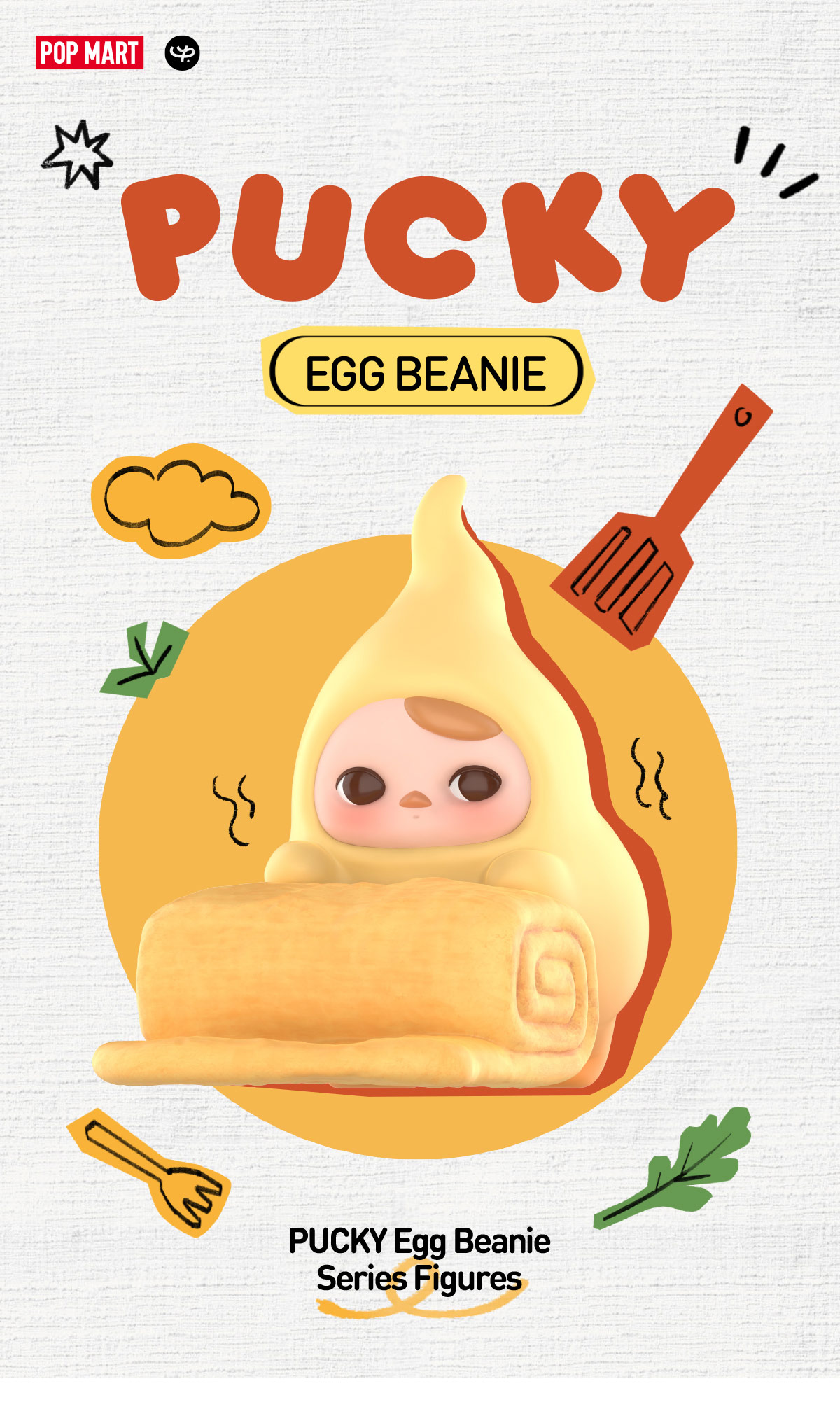 PUCKY Egg Beanie Series Figures シークレット Pop Mart PUCKY Egg Beanie Series Chicken Chef Secret Edition
