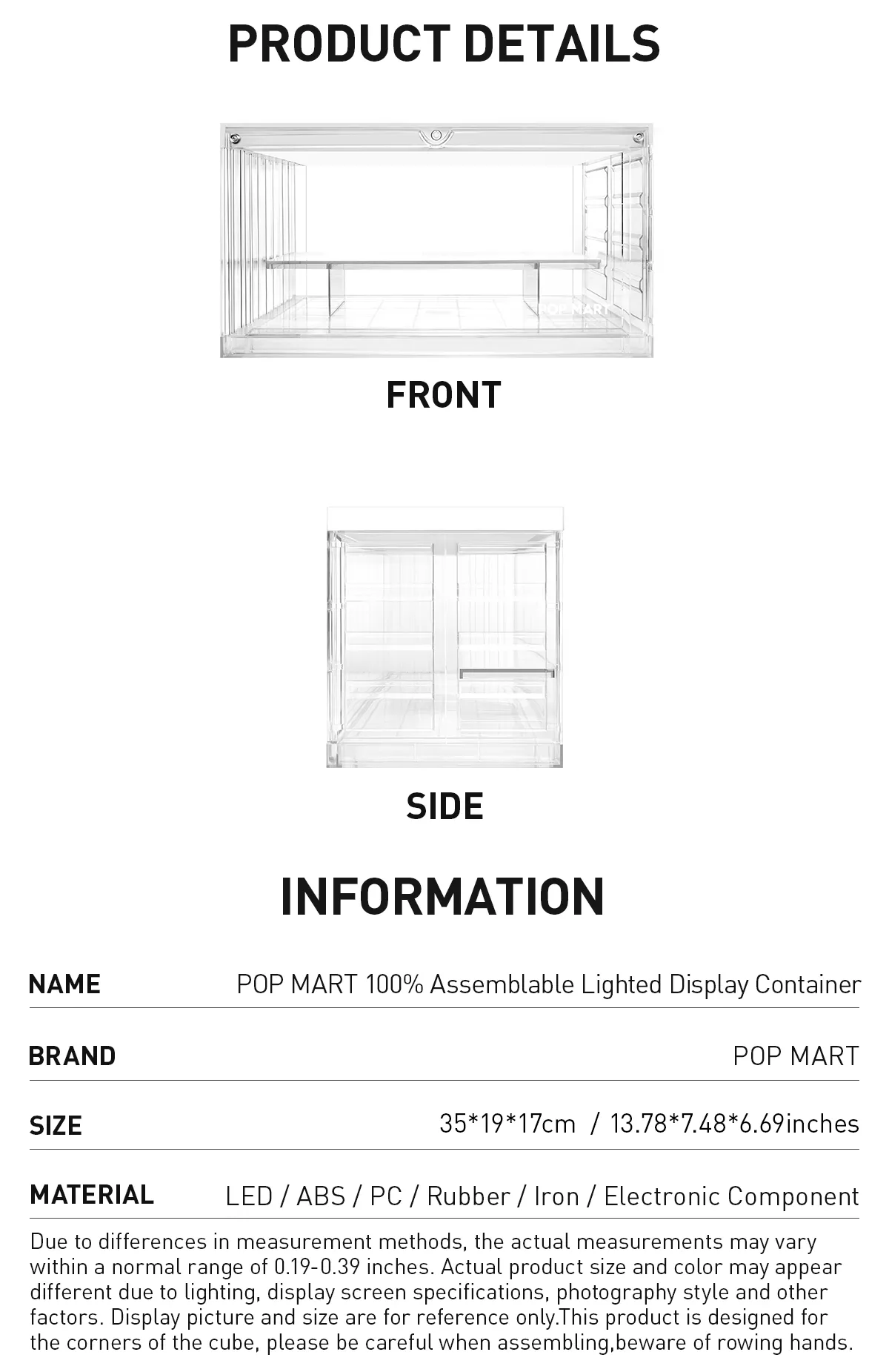 POP MART 100% Assemblable Lighted Display Container - POP MART 