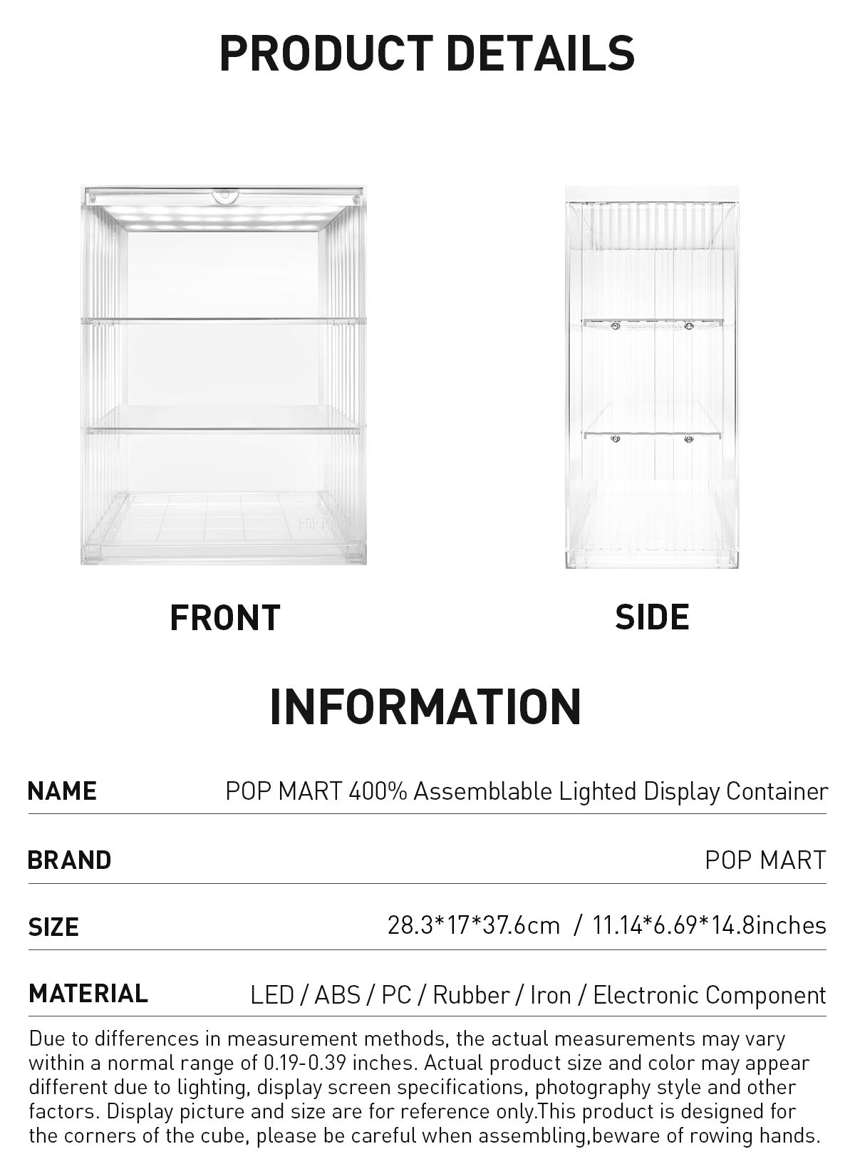 POP MART 400% Assemblable Lighted Display Container - POP