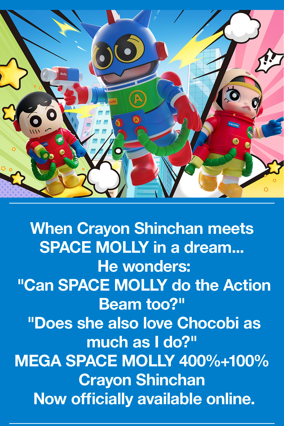 POPMART MEGA SPACE MOLLY 400%クレヨンしんちゃん MEGA SPACE MOLLY 400%+100% Crayon Shinchan - POP MART (Canada)