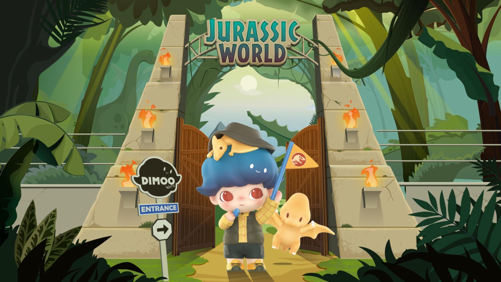 貴重‼️ 美品　POPMART DIMOO× JURASSICWORLD コラボ Cute and adorable dinosaur figure ☆ Jurassic World! DIMOO