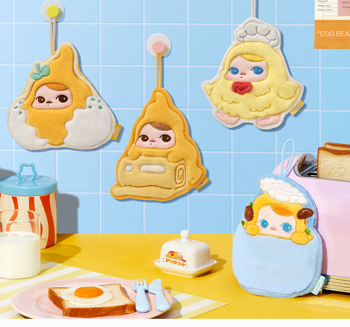 popmart PUCKY Egg Beanie シリーズハンドタオル 全種 PUCKY Egg Beanie Series-Hand Towel Blind Box - POP MART