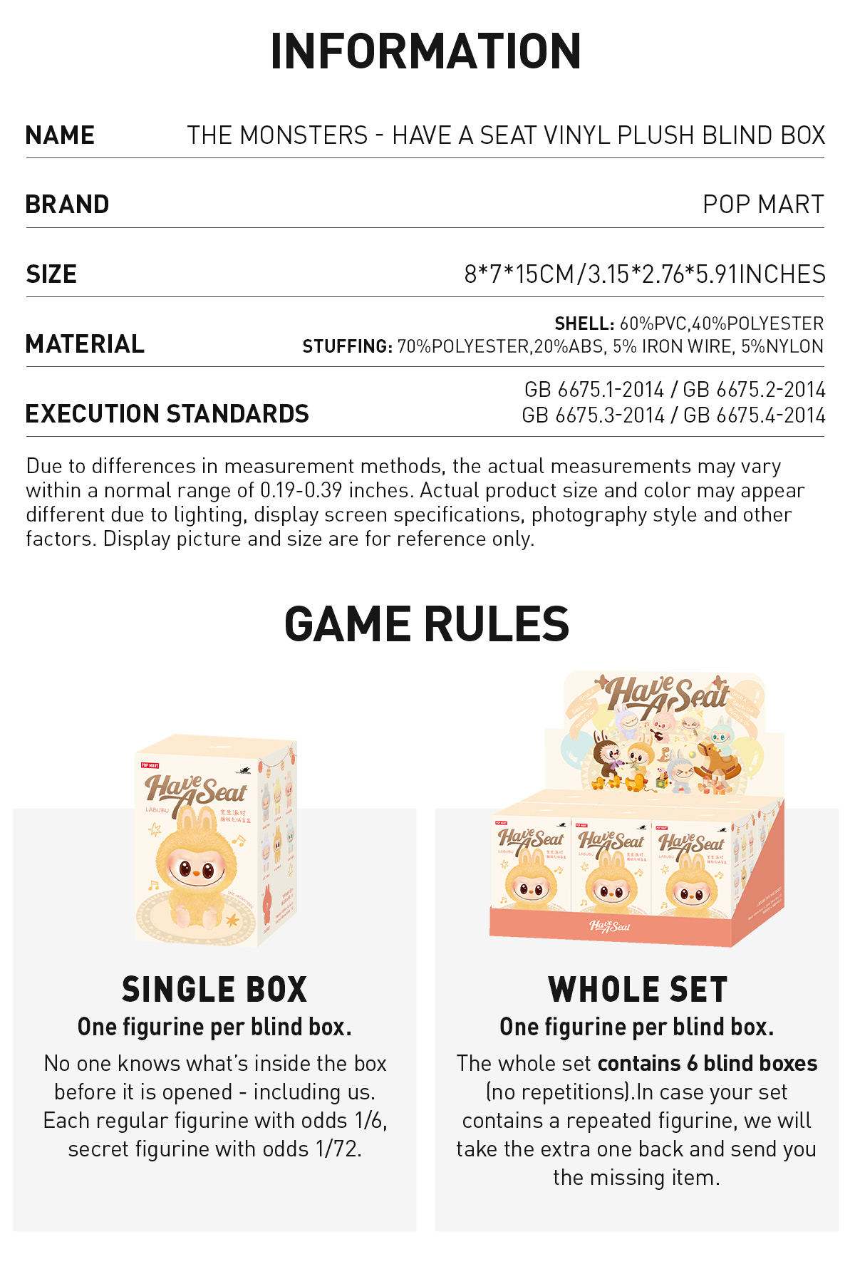 THE MONSTERS - Have a Seat Vinyl Plush Blind Box | Blind