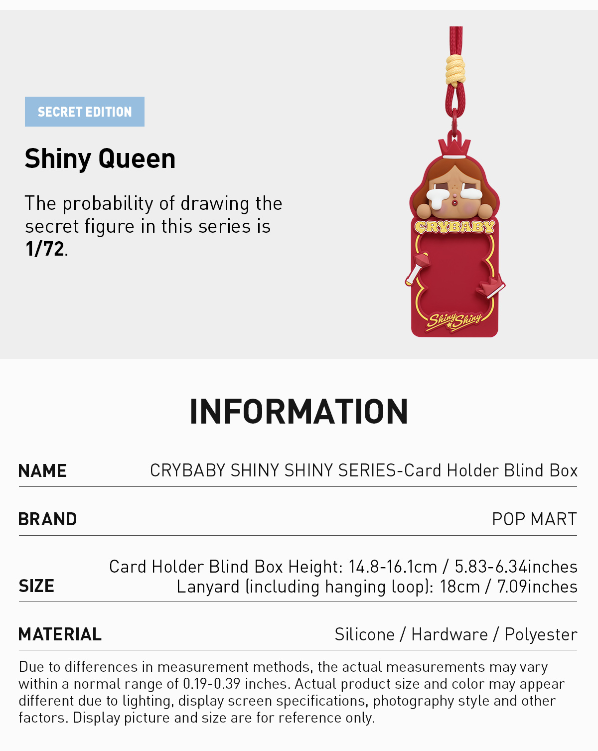 POP NOW:CRYBABY SHINY SHINY SERIES-Card Holder Blind Box