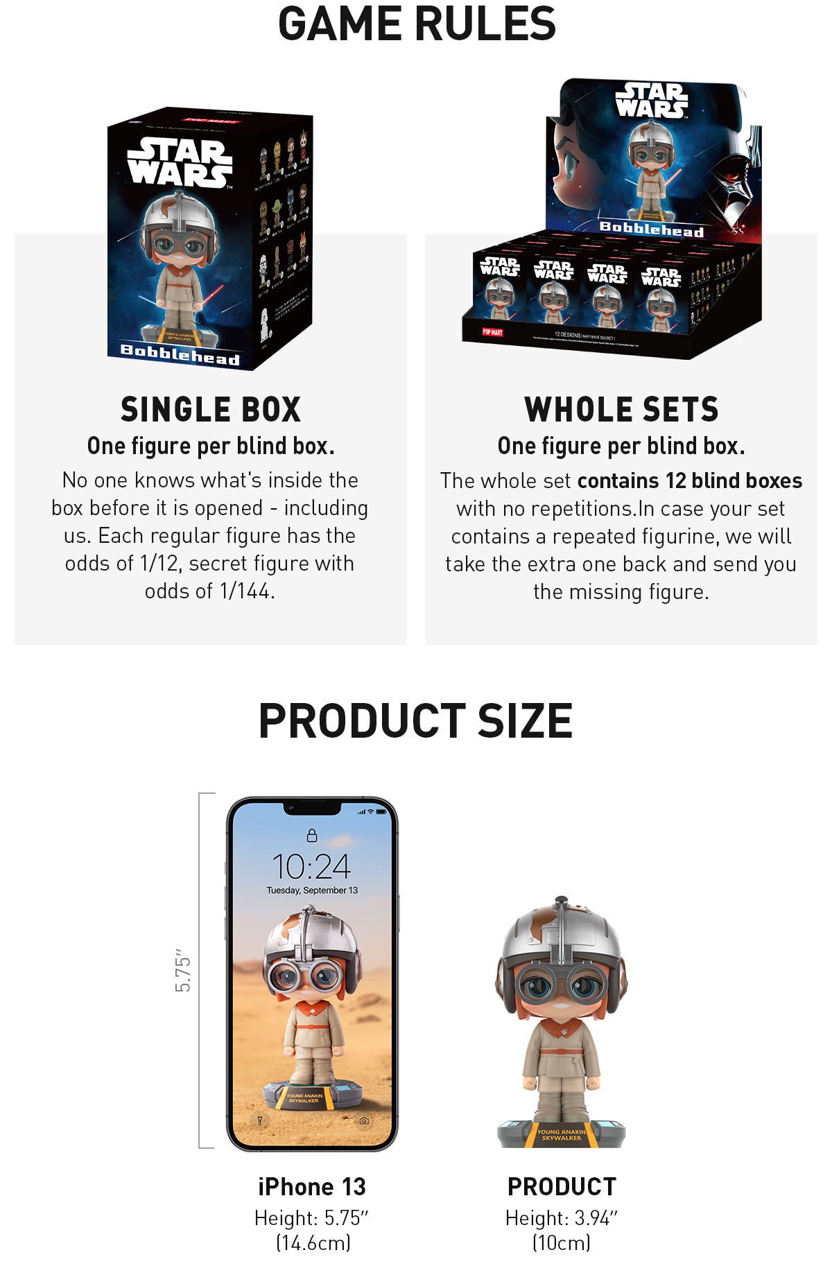 POPMART starwars ボブルヘッド フィギュア Star Wars Bobblehead Series Figures - POP MART (United States)