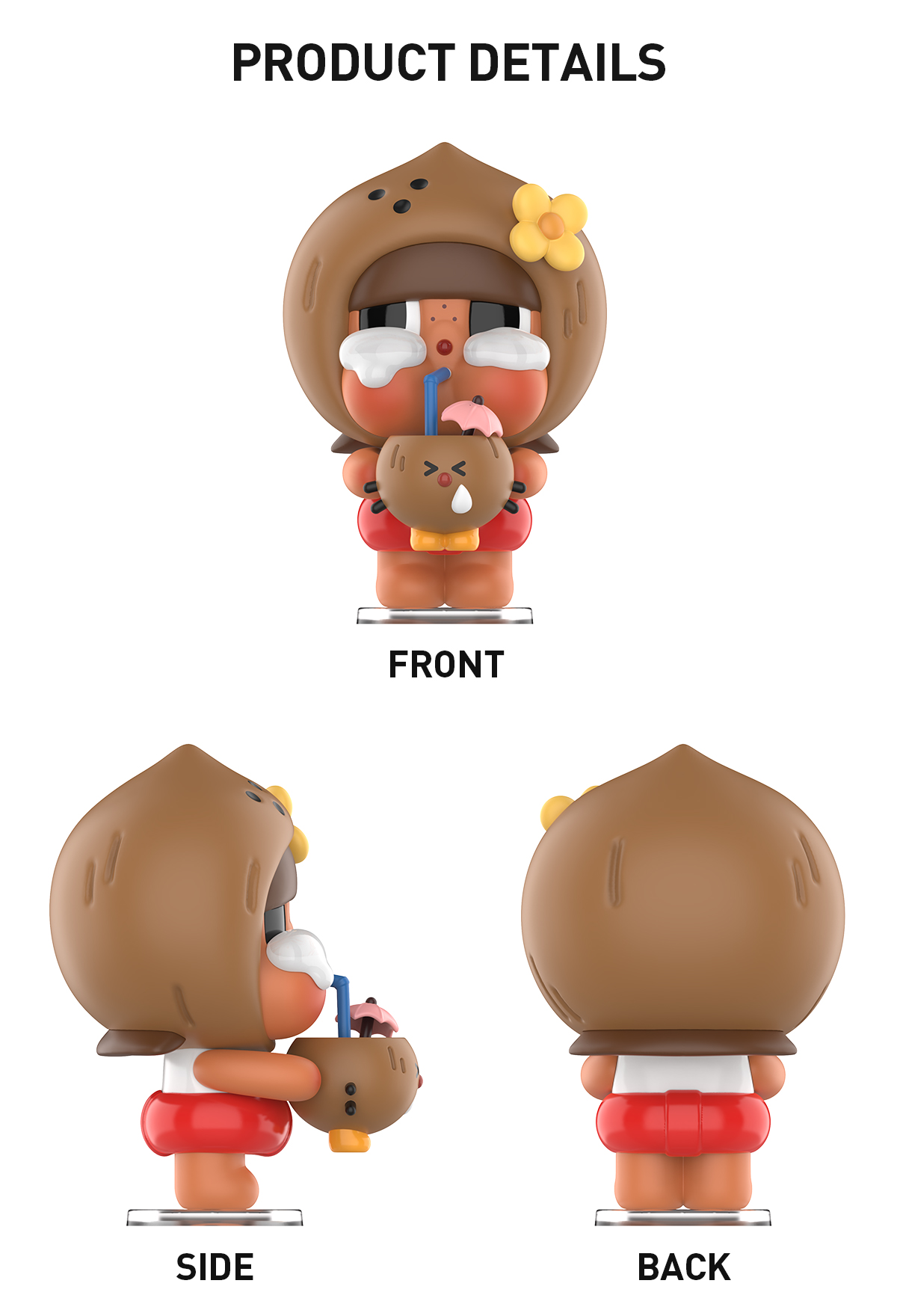CRYBABY Coconut Brown フィギュア Crybaby Coconut Figure-Brown - POP MART (United States)